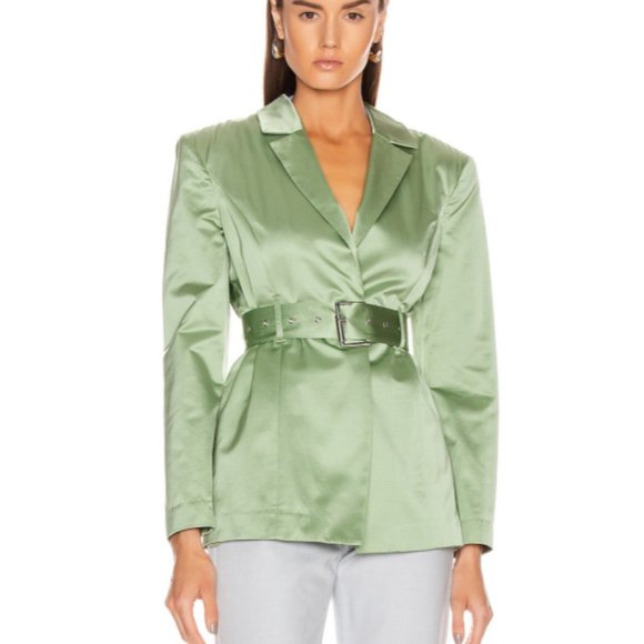 GRLFRND Alexei Blazer Satin Green SageXS